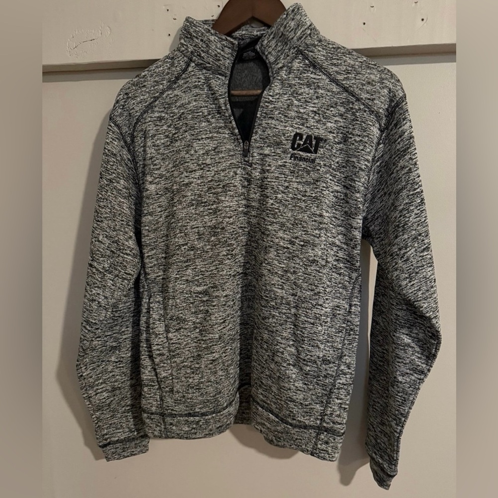 Caterpillar Gray Marled Quarter-Zip Sweater